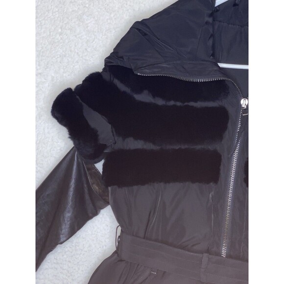 Samuele Cipriani Italian Designer Down Coat Short Sleeve Leather Cuffs Belt 42 6 - Picture 6 of 16